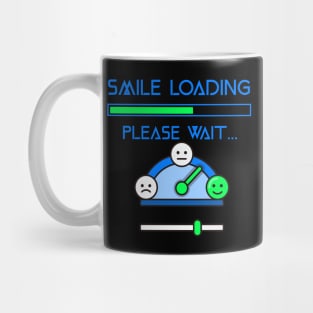 Smile loading funny face for happy people. Mug